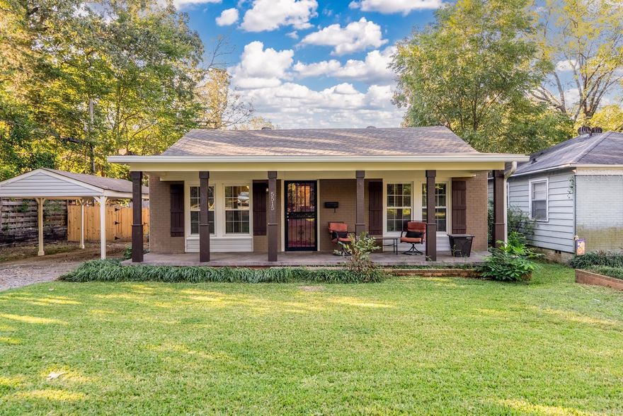 Well-maintained and fully remodeled home located between Hillcrest and the Heights. This property offers 2 bedrooms and 2 full bathrooms with approximately 1,231 square feet of living space.  The floor plan includes a primary bedroom with ensuite bath, a secondary bedroom with full bath, a living area, and a defined dining space. The kitchen has been updated with custom cabinetry and granite countertops. Recent improvements include new plumbing to the meter, new central heat and air system with updated ductwork, majority of electrical wiring replaced, new floor coverings throughout, and fresh interior and exterior paint.  Both bathrooms have been completely renovated. The primary bathroom features a walk-in shower and whirlpool tub. Additional updates include a roof approximately one year old, new deck, new wood privacy fence, carport, and ample closet space.  The property includes a large yard with a fire pit and is conveniently located near dining, shopping, parks, and medical facilities. Move-in ready.