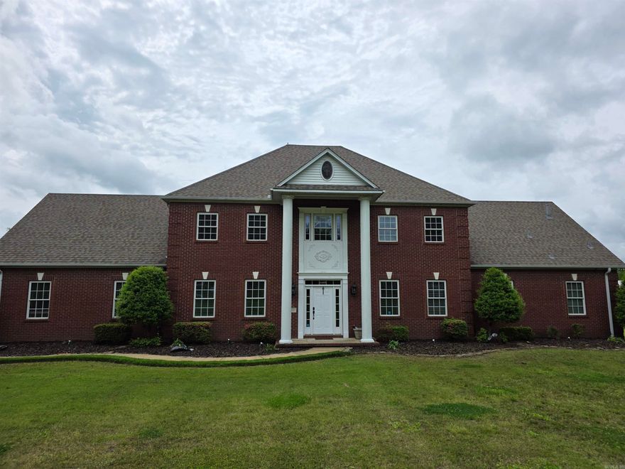 Assumable Loan of 2.65% for Veterans. Spacious 3629 Sq. ft. Home on 7 Acres with an inground pool. Barn and Shop with up to three horse stalls, a shop with overhead door, two exterior storage buildings, a 2.5 car garage. Amazing that you have a horse property inside the city limits, giving you that awesome County feel with all the Amenities of the city.  Inside you'll find flexible living spaces including 3 traditional bedrooms, a sound insulated media room(4th Bedroom) and a downstairs office with a half bath that can serve as a 5th bedroom.  No carpet throughout the home.  Two large attic storage areas (each 20x24) are accessible from the southwest bedroom and the garage. Major updates include roof in 2020. replaced AC unit in 2024 and the other Unit around 2021.