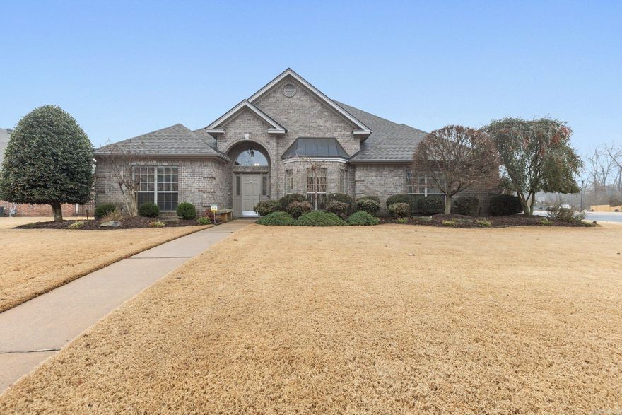 Experience luxury living in this beautifully maintained home located across from the 17th tee in the Country Club of Arkansas. This home features 3 spacious bedrooms and 2.5 bathrooms. Step into the master suite with a jetted tub and walk in closet offering comfort and style. An office/flex space provides versatility for your lifestyle needs. The side-load 3-car garage ensures convenience while enhancing curb appeal. Step outside to a large patio that overlooks a generous yard, perfect for entertaining or relaxing, all surrounded by pristine landscaping. This home is a true gem in a sought-after location.