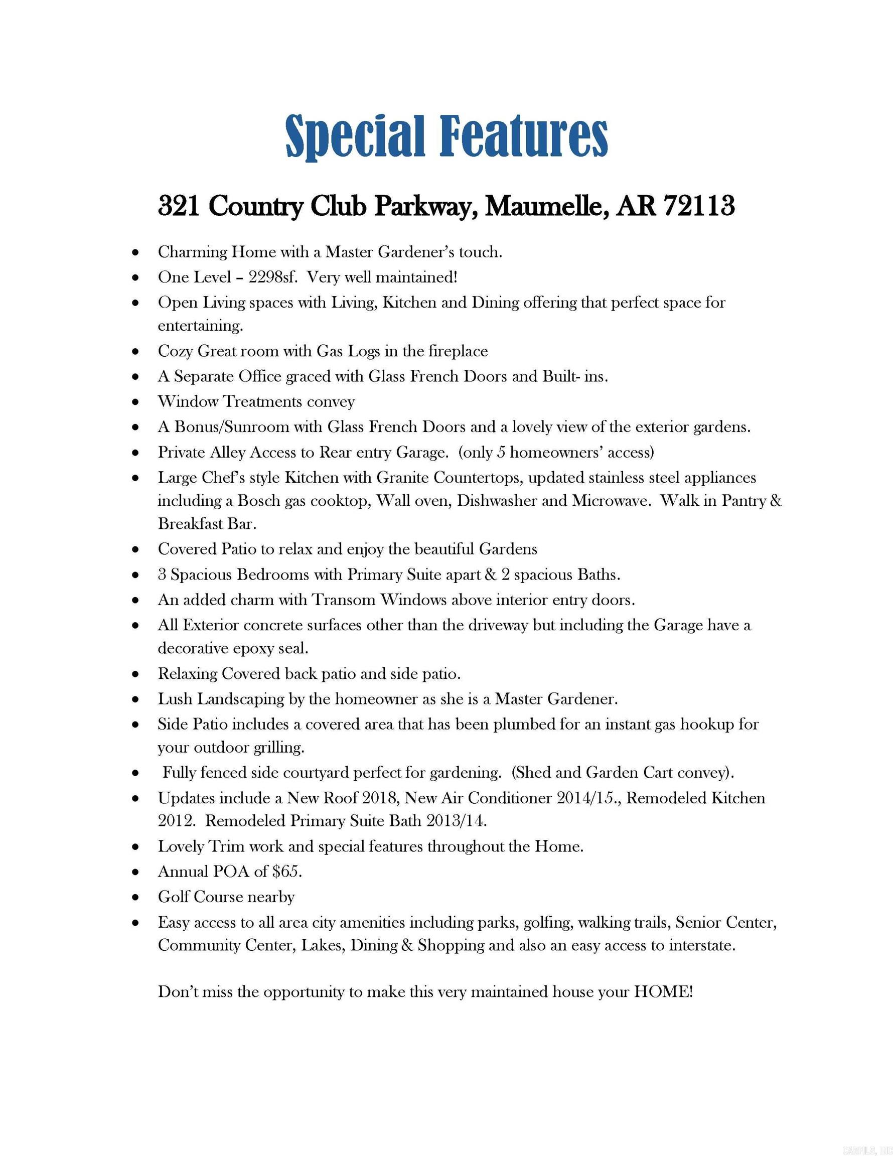 COUNTRY CLUB OF ARK THE - Residential