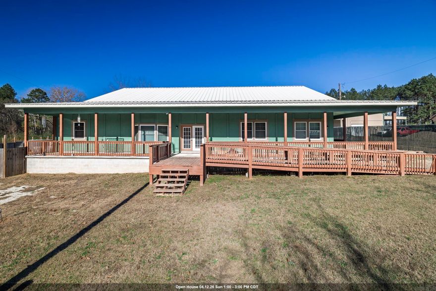 Located just outside the Donaldson city limits in the Ouachita School District, this thoughtfully designed custom-built home on 3.15 acres offers quality construction, flexible space and modern efficiency. The exterior features LP Smart Siding with a 50-year warranty, a welcoming wrap-around porch, and a spacious back deck overlooking the backyard. A storage shed and whole-home backup generator for added convenience and peace of mind.  Inside, the home opens to an impressive 30x49 great room with 10-foot ceilings, creating an open and inviting space ideal for everyday living or entertaining. The layout includes 3 bedrooms, 2 full bathrooms, and 2 bonus rooms, offering options for a home office or guest space. One bonus room has private exterior access and an unfinished bathroom, with materials already on site to complete it.  The primary suite features a soaking tub, walk-in double shower, and a walk-through closet with direct access to the laundry room. Additional highlights include a 5-ton HVAC system, spray foam insulation, tankless on-demand hot water heater, LED lighting, wired fiber optic internet, and 10-foot ceilings. Bar stools, ice machine, and security system convey