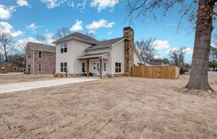 NEW CONSTRUCTION HOME HISTORIC DISTRICT Located on a corner lot, this beautiful 1826 sq ft home offers a spacious, open floorplan with 3 beds & 2 1/2 baths. One of the standout features of this home is the stunning rock fireplace. It serves as a dramatic focal point in the living area, perfect for cozy gatherings and adding a touch of warmth and character to the interior. Custom touches throughout! Luxury upgrades include: vaulted ceiling, ss appliances, soft close cabinets, abundance of storage, covered patio, walk-in closet, fenced yard and so much more! Washer, dryer, and refrigerator are all included in this home. Attention to detail is evident in every corner, from the intricate moldings to the stylish fixtures. Indulge in the array of upgrades that make this home truly spectacular! Don't miss out on this home!
