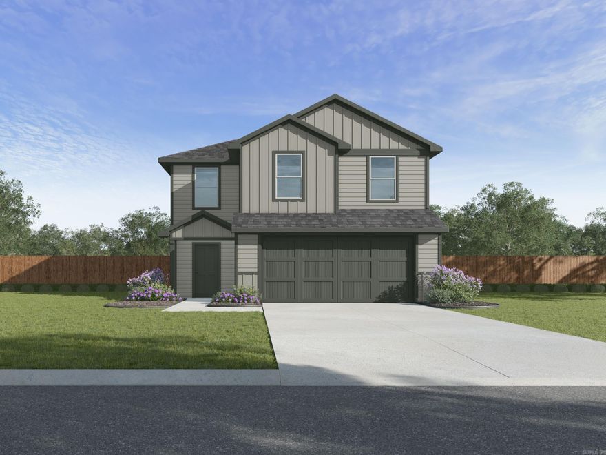 Lovely Des Arc plan in Moonlight Meadows, located in Ward, AR! The Des Arc is a 2-story plan features 3 bedrooms and 2.5 baths!  Downstairs has the Living room, kitchen and dining with a half bath. All bedrooms are upstairs along with the utility room!  These new construction homes feature modern finishes for comfortable living!  Homes will have LVP flooring and carpet.  In the kitchen and bathrooms, you’ll find beautiful granite countertops. Each home will feature Hardie® siding per plan. These homes come with a programmable thermostat! 10-year limited Homebuyer’s Warranty! All photos are stock photos, representative of plan only and may vary as built. Annual taxes is an estimate. Taxes are TBD. HOA fees $300!  $75 HOA transfer fee. Special Improvement Tax of $495 annually.