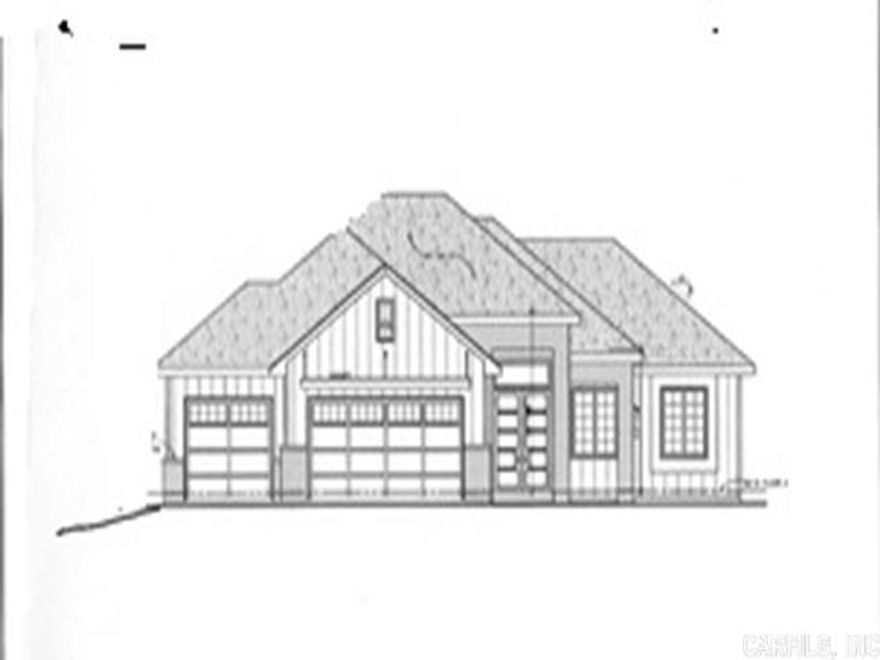 BRAND NEW HOME.   This three bedroom, two bath home soon be ready for your enjoyment. Home boasts great room, dining area and dedicated office. Great room has electric log fireplace opens to dining area over looking the woods behind.  The kitchen has quarts counters,cabinetry with soft close doors and walk in pantry.  Primary suite has nice sized bedroom, bath with separate vanities and large walkin closet. LVP throughout home. Guest bedrooms share bath and are on the other side of the home for privacy. There is an office area right off the foyer for those at home work projects.  Three car garage for plenty of room. Patio off back of home for summer enjoyment.  PICTURES ARE OF SIMILAR HOME BY SAME BUILDER.   There is a one time $2000 buy in to POA due at closing. The Village is a 26,000-acre gated community with 11 lakes, 9 golf courses, pickle ball, tennis, 40 miles of hikingtrails, indoor and outdoor pools, fitness center, two marinas and white sand beach with covered picnic tables, fishing pier, volleyball and playground.Pictures are of house previously built and similar to home. Also pictures of Hot Springs Village amenities.  One time buy in to POA is $2000 due at closing.