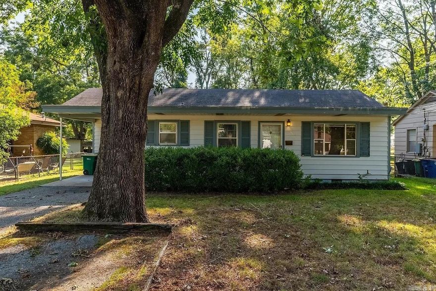 Welcome to 310 Kay Street in North Little Rock — a cozy one-story home offering simplicity, comfort, and practical living.  Built in 1955, this 2-bedroom, 1-bath home features approximately 984 square feet of living space, all on one level. The layout includes a spacious great room and an eat-in kitchen with a breakfast bar, creating an easy flow for everyday living. Central heat and air provide year-round comfort, while a mix of carpet and laminate flooring adds durability and warmth.  Situated on approximately 0.26 acres in the Spanish Grant subdivision, the level lot offers a fully fenced backyard with room to enjoy outdoor space. A carport and additional parking pads provide convenient off-street parking, and there’s even space for a workshop or craft area to suit your hobbies or storage needs.  With its manageable size and functional layout, this home offers a solid opportunity in an established neighborhood. Schedule your showing and come see what this property has to offer.