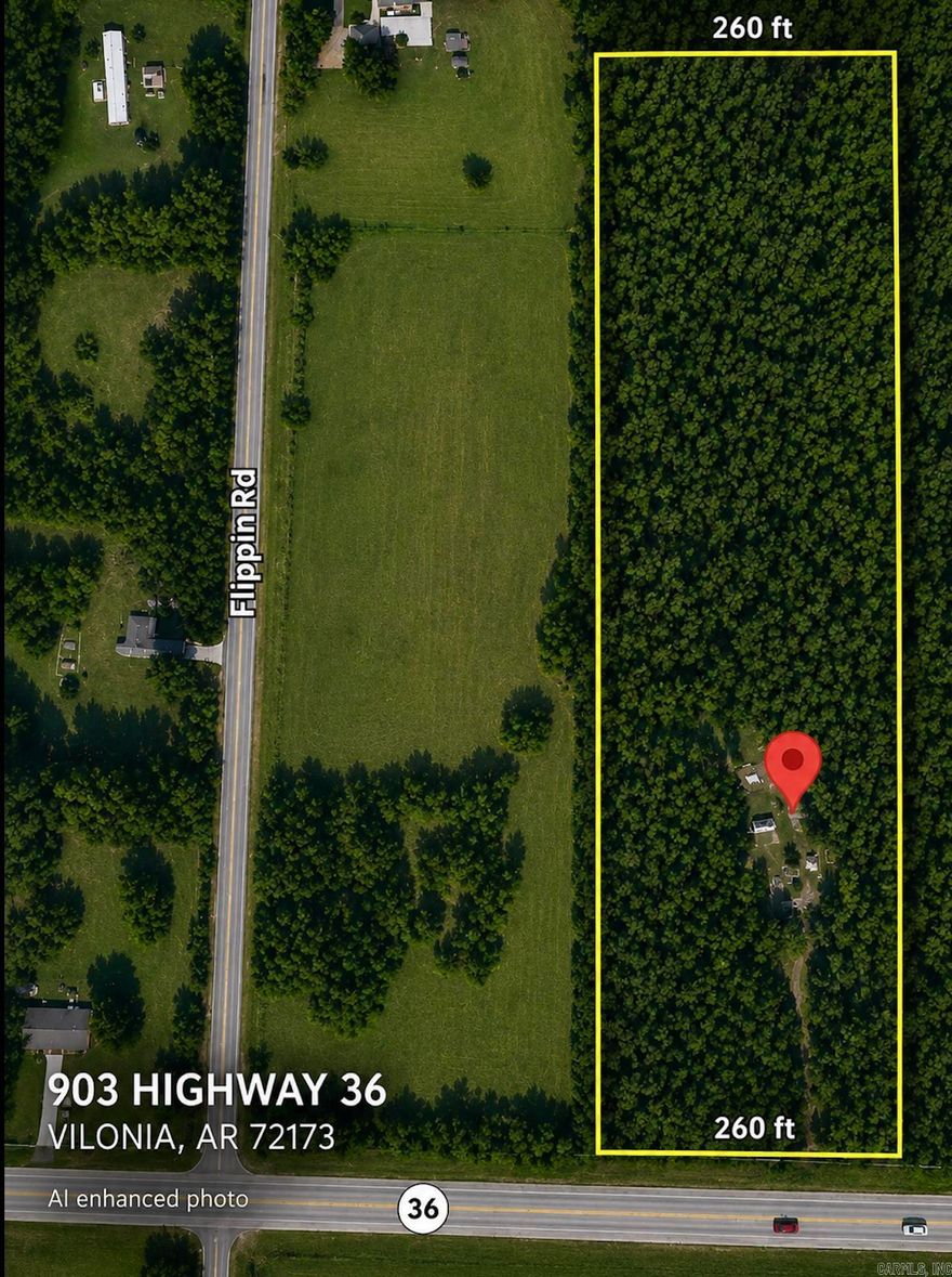 Great opportunity to own a beautiful piece of Central Arkansas. Conveniently located on HWY 36 and in close proximity to Naylor Road providing easy access to Vilonia and located just thirty minutes from Conway. Digital enhancement on photo and lines/measurements are approximated and do not act as a real survey or plat.