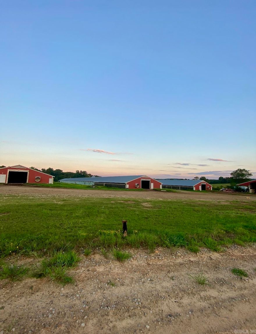 Calling ALL Poultry farmers!!   * 4 Poultry Broiler Houses (43’ x 510’, built in 2002) *Active contract with OK Foods with incentive payouts  *Iron corral with holding chutes and 5 holding pens *Storage shed and well house *Rural water  *updated new feedlines and waterlines *18,000 gas tank for chicken houses.  Whether you’re seeking a high-potential income property, a private farm retreat, or a working livestock and poultry operation, this property checks every box.