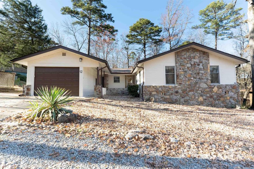 $5000 allowance for your desired updates offered with acceptable offer! Spacious home with stone accents centrally located in Hot Springs Village! Living area boasts a wood-burning fireplace and over-sized windows for maximum enjoyment! Enjoy the wooded view from the Dining Room's bay window and Stainless appliances in the kitchen! Porch is enclosed for additional living space and don't miss the additional rooms for office, crafting, etc! Second living area and loads of outdoor living spaces with Fenced back yard and a leveled area for play set or garden. Garage and level driveway lets this one check the boxes! Centrally located near Coronado Fitness Center, multiple walking trails and lakes, golf courses and so much more! Whether you're looking for a relaxing retreat or a space to personalize, this home has great potential! With three bedrooms, an inviting Arkansas room, and a multi-purpose space you'll love the versatility of the floor plan! Surrounded by natural beauty, and just a short drive to historic Hot Springs, HSV includes dining, shopping, medical facilities, and 24-hour gated security. Living in a resort community interest you? Don't miss out- schedule your tour today!