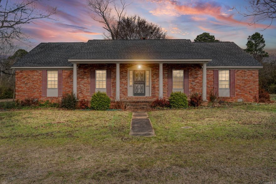 Stately Colonial style 4 BR/2.5 Bath custom built Estate in 1967 on 1.01 acres in Bald Knob, AR. This 3,032 square foot home offers timeless character and modern updates. Kitchen and family room have been freshly painted. Features include a large family room with wood burning fireplace insert, formal living room and elegant marble entryway. The open concept upstairs entertainment area provides excellent gathering space. Primary bedroom includes a gas fireplace. Original NuTone speaker system in family room and select bedrooms. Two small storage buildings and a storm cellar offer added functionality. Schedule your private showing with Dalrymple today!