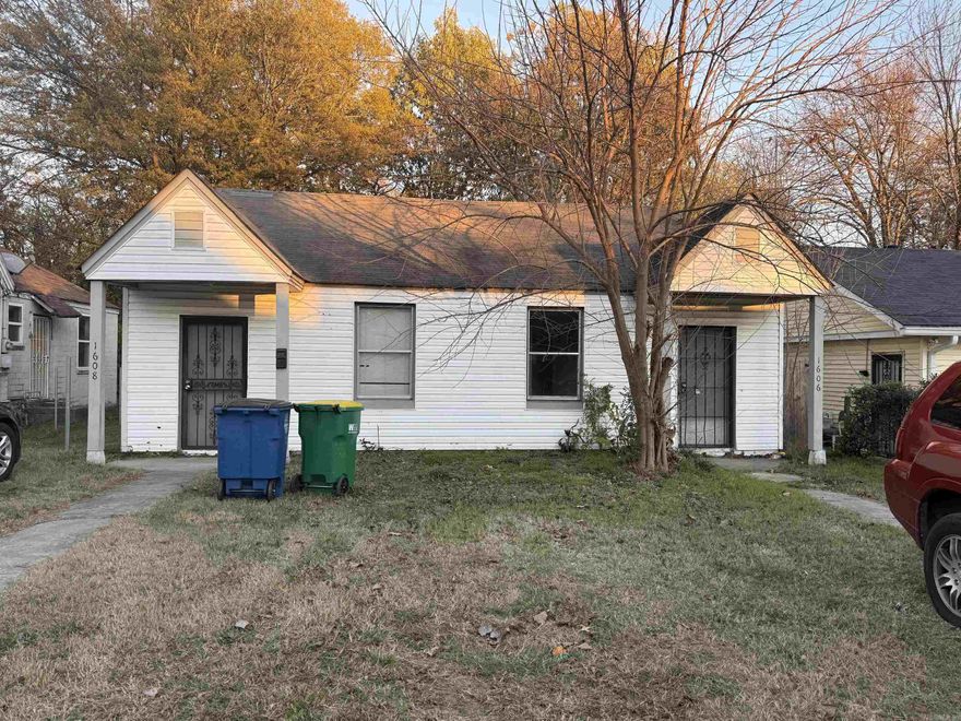 Solid investment opportunity in North Little Rock just minutes from the Argenta Arts District. This duplex updated in 2023 sits on a level, fully fenced lot and offers simple, low-maintenance ownership. Each all-electric unit features a 1-bedroom, 1-bath layout with living area and eat-in kitchen, along with convenient off-street parking.  Improvements include mini-split HVAC systems, electrical & plumbing updates as well as interior finishes. —helping reduce capital expenses. One unit is currently vacant, providing immediate upside for an owner to set market rent or make final touches before leasing. The second unit is occupied, offering income stability while the property is repositioned.  Located with quick access to major roadways, public transit, and downtown amenities, this property is well suited for investors seeking a practical addition to their rental portfolio. Showings for the occupied unit may be limited. Contact listing agent for details and scheduling.