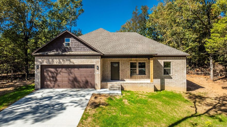 New construction home on over 1 acre lot with woods. Private backyard. Luxury vinyl throughout. Open concept plan with the primary bedroom separate from the guest bedrooms. Located at the end of a Quiet dead end street.  Convenient to Hwy 65 in the Greenbrier school district.
