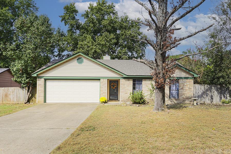 Little gem in the heart of Bryant! Enjoy life in this cute one story on a flat, quarter acre lot, in a quiet neighborhood. Yet so very close to schools, restaurants, shopping and easy access to I-30. Living space has laminate flooring, gas fireplace, lots of windows for natural light & open to the Kitchen and Dining Space. Kitchen has a nice pantry, breakfast bar, gas stove, refrigerator, and sink with window overlooking the back. Primary suite has soaker tub/shower, linen closet and double closets. Large back yard has mature shade trees, a patio and is fully fenced. New Roof in July '25.