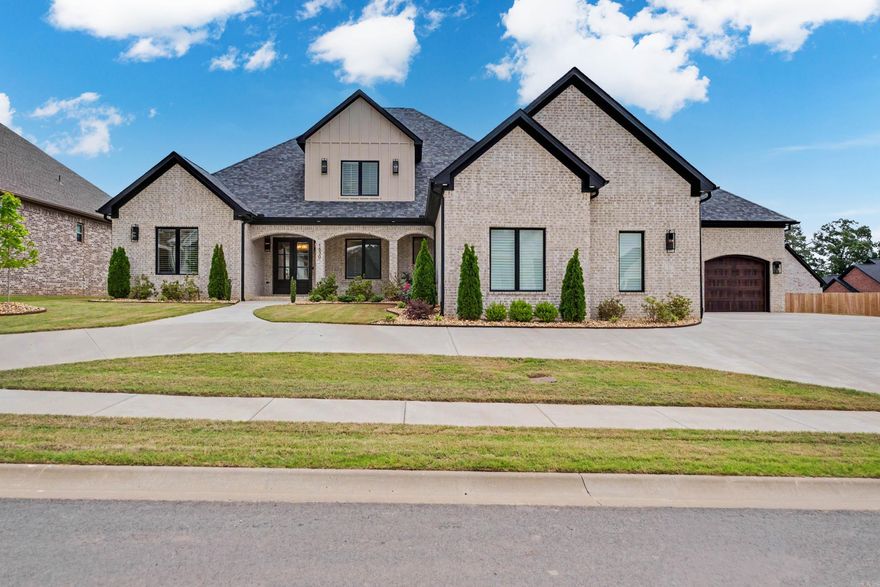 Welcome to 1630 Dolphin Drive - an exceptional custom-built luxury home in Conway's premier Land's End community. Spanning over 4,000 sq/ft, this thoughtfully designed residence offers 4-bedrooms, 4.5-baths, a private office, bonus/media room, and a 4-car garage. The stunning great room features soaring ceilings, a dramatic floor-to-ceiling fireplace, and a designer chandelier creating an unforgettable focal point.   A light-filled sunroom with built-in prep space, sink and cabinetry offers the flexibility of a second-kitchen or entertaining area. High-end finishes include custom cabinetry, quartz countertops, designer tile, and intricate trim work throughout.   The open concept layout features a hidden walk-in pantry and motorized window treatments for effortless comfort. Lower-level bedrooms include private en-suite baths and walk-in closets.   The primary suite offers a spa-like bath with a soaking tub, oversized shower with dual heads and bench and a massive walk-in closet tucked behind a pocket door.  An upstairs media room is pre-wired for surround sound and is ready for movie nights.   Situated in a sought-after golf course community, this nearly new home is move-in ready!