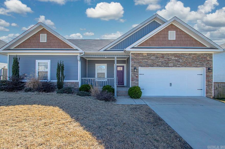 Open living area makes this home feel very spacious! Home is handicap accessible! Living, dining & kitchen all open!! The split bedroom plan is very nice too. Primary suite has super sized closet  & custom tile shower.  You will love all the extras the owner has done. Jetted tub added in guest bath.  Added cabinets in kitchen and garage. Had a Dehumidifier. Upgraded & changed the carpet in the bedrooms. Changed several fixtures & all light bulbs. Changed all the doorknobs!!  Even closed in the deck & added front porch hand rails. Added a ramp in the garage for the handicap but is easily removable because it is not attached to the house. Very nice sized fully fenced back yard with a custom built shed/ playhouse. Do not miss this move in ready home that is close to I-30, schools & shopping!!