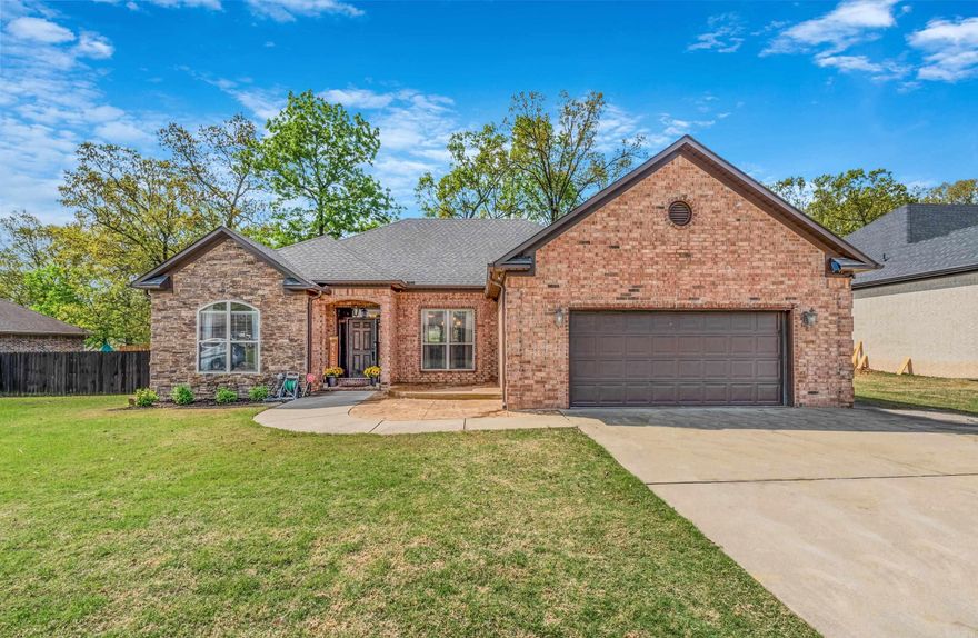 WONDERFUL HOME only 9 years old in a gated subdivision with brand new construction going up all around --and look at that price in comparison!  FABULOUS OPEN FLOORPLAN with gorgeous kitchen complete with island and large pantry!  Beautiful wall of windows in living area overlooking the covered patio with extended patio area great for grilling and entertaining. Popular split bedroom concept!  Spacious laundry room.  This home boasts beautiful crown molding and lots of built-ins!  Roof replaced in 2023 and microwave replaced in 2022. Other features include gutter covers and outdoor shades! Walking distance to new Bobby G. Lester Elementary school with easy access to LRAFB and freeway!  There is currently not a POA/HOA in place but one is planned for the future.  Agent see remarks regarding security items/drapes.