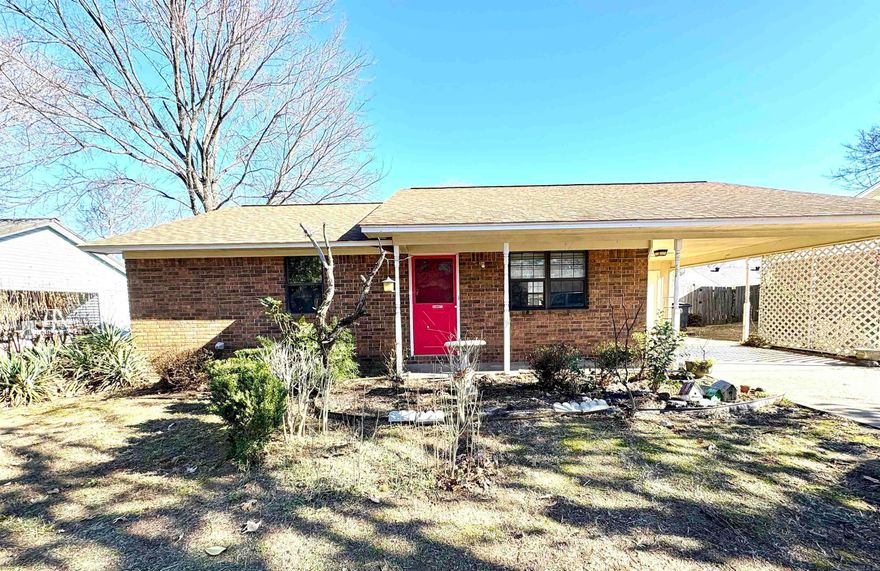 Cute and well-maintained brick home with a fenced back yard a few blocks from Searcy High School. New flooring, abundant flower beds and trees, storage shed and covered parking. Walk-in shower, nearly new stove and water line already in place for a fridge with icemaker. All-electric for energy efficiency and only two owners since it was built in the 1980s. See Agent Remarks.
