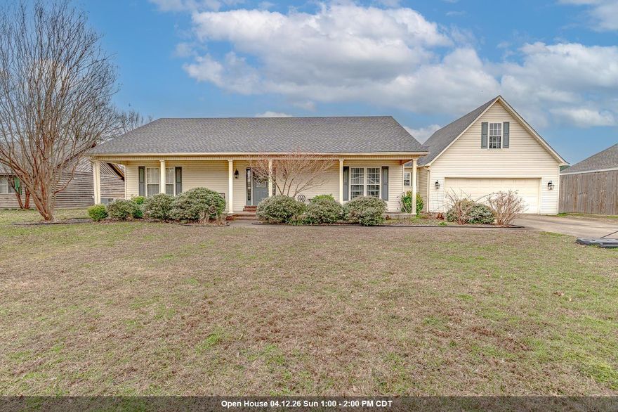 Welcome to Market 103 Key Circle of the Key Cir Sub in Marked Tree, AR within the Marked Tree School District. Situated on a .30 +/- acre fenced & level cul-de-sac lot is a 1999 Ranch home. The exterior is wrapped in vinyl, topped w/ 2023 architectural shingles, and accented by shutters, gutters, covered front porch, back patio, and mature landscaping. The interior features 2,650 +/- sf of well laid out living space and includes an open concept living/kitchen area and dining room. The eat-in kitchen holds stainless steel appliances, bar seating, ample cabinetry, and access to the patio. The large living room offers a cozy gas fireplace. Featuring a split floor plan, the master wing holds the primary bedroom w/ tray ceiling, en-suite w/ dual & make-up vanity, jetted tub, walk-in shower, walk-in closet, and laundry room. The spare wing holds 2 bedrooms and bathroom w/ shower/tub combo. Upstairs is the bonus room, which would make a great 4th bedroom or 2nd living area. Improvements include: encapsulated crawl space and updated appliances & fixtures. Conveniently located near the school, I-555, and within a short drive to Jonesboro & Memphis. Call today to make this house your home.