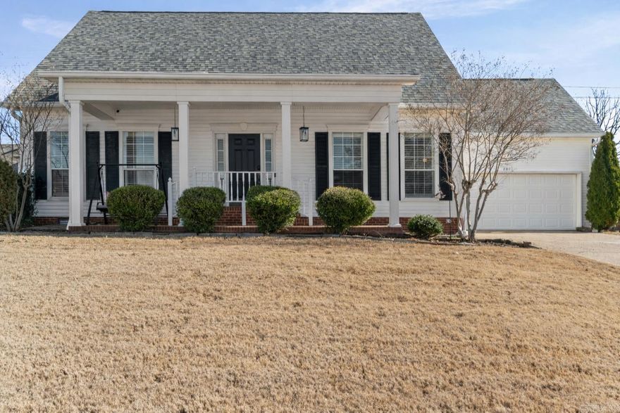 Charming 3BR/2.5 BA home in the highly desirable Wellington Village off Chenal—situated on a rare flat lot! Welcoming entry with beautiful staircase, tall ceilings, and abundant natural light. Upstairs features two oversized bedrooms with a Jack-and-Jill bath and exceptional floored attic storage. Downstairs offers a flexible formal dining space or flex room, large butler’s pantry, laundry room with sink, and an eat-in kitchen with bar. Gorgeous newly polished original hardwoods, fresh paint throughout, and a spacious primary suite with walk-in closet and updated bath. Private deck, rock patio, and partially great sized backyard. Classic curb appeal and access to sought-after neighborhood pools and parks.