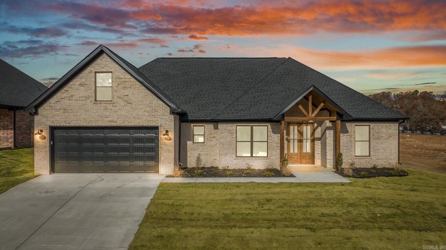 This cozy 3 bedroom, 2 bathroom home is designed to combine functionality with homely tranquility. The heart of the home is a corner gas fireplace, creating a focal point that not only provides warmth but also adds an intimate touch to the living space. The perfect spot for relaxation and gathering, offering a cozy atmosphere during chilly evenings or quiet moments. Ample cabinet space, bright white quartz countertops, spacious pantry complimented by warm gold and black fixtures. Natural gas appliances and fiber internet. Extra spaces include office situated off the front that can double as a 4th bedroom & a bonus room above the garage. Oversized laundry provides additional storage space! Cozy retreat ready to be your HOME SWEET HOME! Ask me about seller concessions!