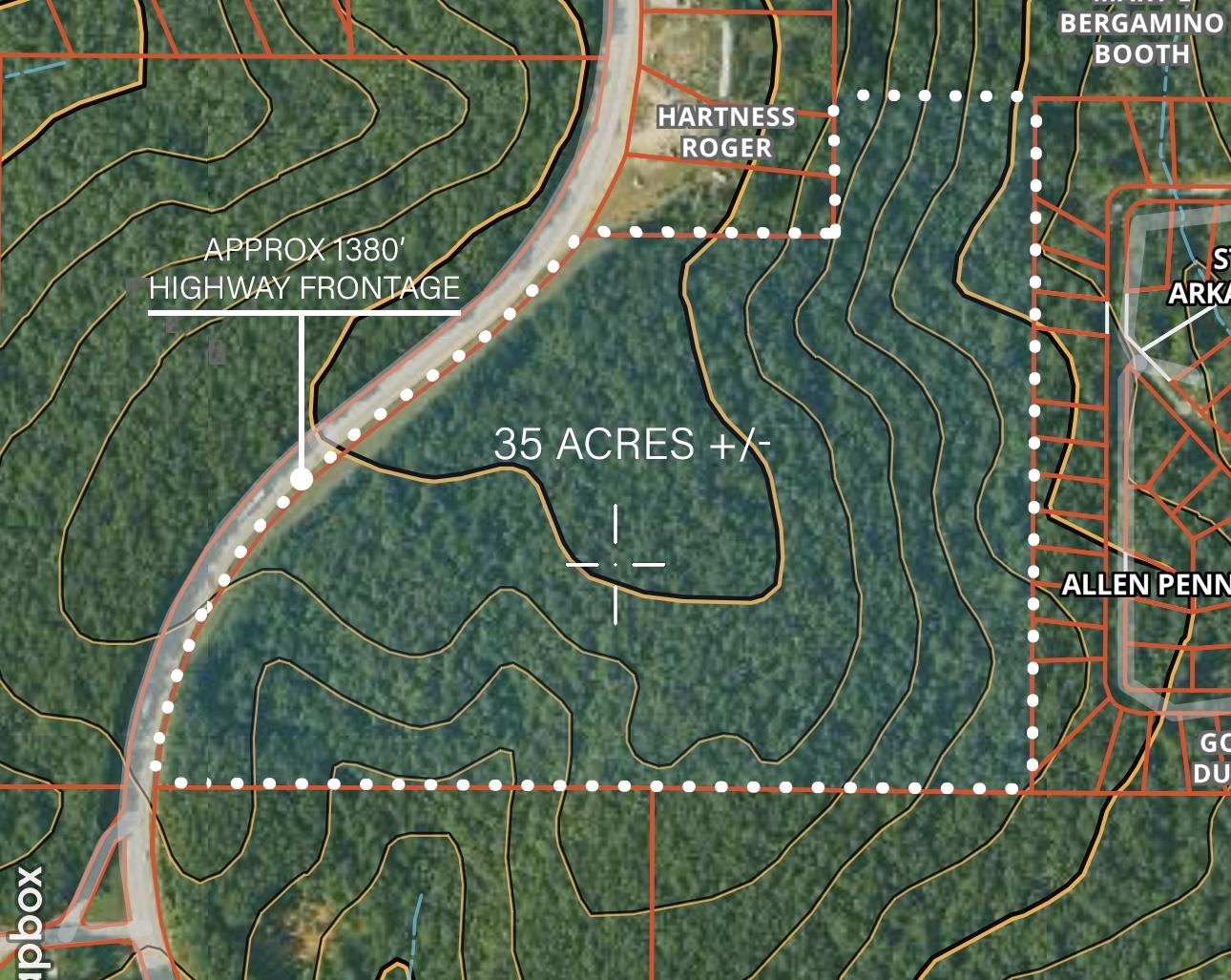 Prime Location, Massive Highway Frontage & Mixed-Use Potential. With 1380 ft of level & gently sloping highway frontage, this exceptional 35 acre+/- property offers an investment opportunity. Located just north of town, the land is a unique blend of convenience and natural beauty, featuring mature trees and a year-round creek. This parcel provides a versatile canvas for diverse development opportunities. It is perfectly suited for a wide range of uses, from a commercial development or residential development to a private recreational retreat. The strategic location, combined with the property's natural attributes, makes it a rare and valuable find. Additional 60 acres +/- can also be purchased. Explore the possibilities this unique property offers by scheduling your private showing today!