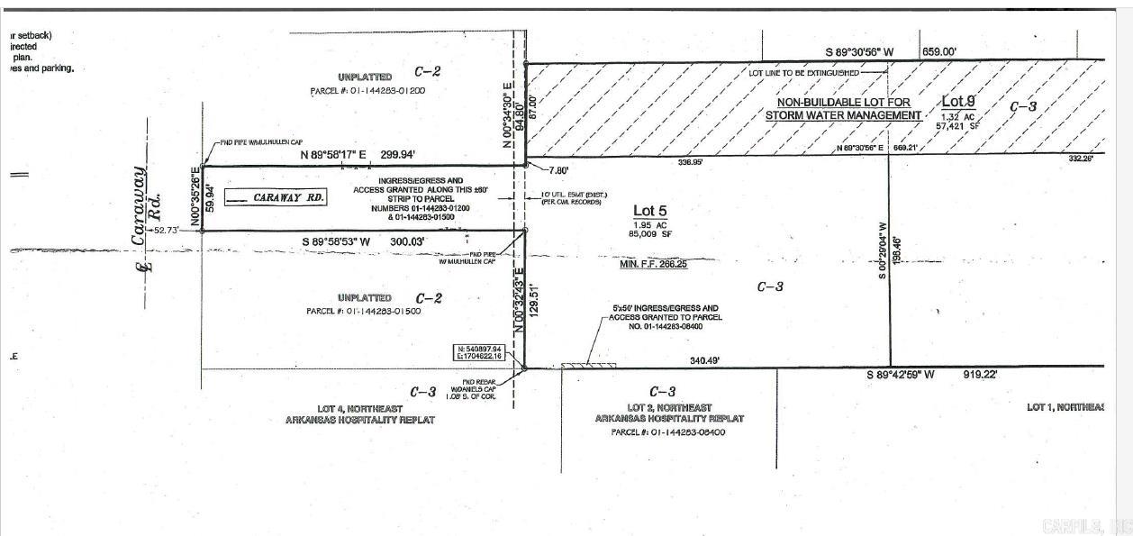 Great location! This property sits just behind Casa Maya and Tokyo House on S Caraway Road in Jonesboro. Caraway Rd is a major connecting road in Jonesboro and offers potential for any developer. Other businesses in the area are Enterprise, German Auto Tech, Aldi and more! Property adjoins other developing land. This lot and all available lots can be replatted smaller or larger. All utilities are available. All water detention has been completed by developer.