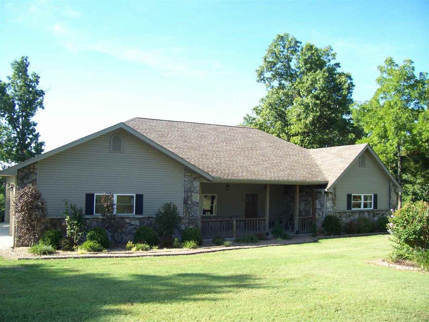 Here is a nicely updated 3 BR, 3 BA, 3 car garage home with 2,458 Sqft. on 47 acres. Great location between Harrison and Branson, MO. The land has a Christmas tree farm on it right now that brings in an income, or you can make it into pasture land.  This home is a must see if you are looking for a hobby farm.  The property can also be bought with just 10 Acres m/l and home for $189,900 (Call Listing Agent for Details.)