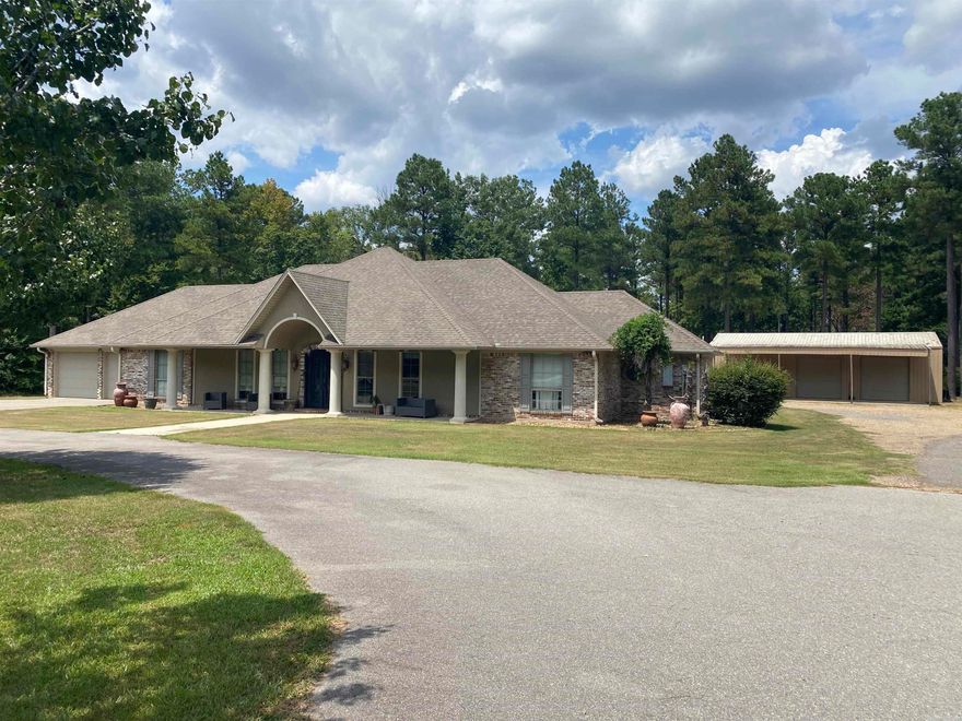 Amazing 4 bedroom home on 11 acres. Built 2008. 30x50 Shop w/covered parking, lean-to, safe room, (3) roll-up doors, utility sink, insulated ceiling & walls; 18x36 in-ground swimming pool; 12x32 relaxing covered back patio. You will feel welcomed and at home on this beautiful property. Highly desires amenities with 1,800' paved private driveway at the most convenient of locations. Open kitchen, dining and living w/ formal dining room. 2 Full bathrooms and (2) 1/5 baths. Large laundry room; Double garage; endless possibilities for the upstairs bonus room! Jack-n-jill bath for bedrooms 2 & 3. Primary bath has his & her vanities & walk-in closets, jetted garden tub and large walk-in shower.  (2) Central HVAC systems both 2021; Roof 2008; Cajun-Aire Septic system; Well water; Pool pump & liner 2023; Pool filter 2025