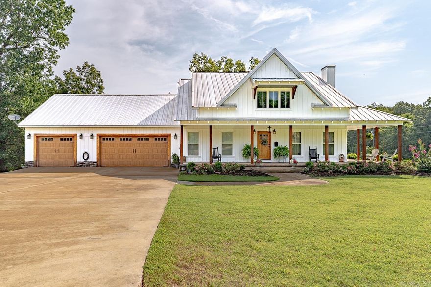 Welcome to Market 20005 Senteney Road in Harrisburg, Arkansas. Dreaming of a home on the ridge? This home features over 3300 square ft of well laid out living space, 3 bedrooms and 2.5 bathrooms all whilst sitting on over 5 acres of land. Come home to a THREE car garage, this home also features a screened in porch area with fans to keep you cool, a porch swing and a view of the beautiful backyard. This home comes with a metal storage shed that matches the home and a chicken coop ready for its new chicks to occupy it. The large pond in the front section of the property features a dock and it was stocked within the last few years with over 100 catfish!! The roof is a standing seam metal roof. The propane fueled fireplace is cozy in the winter and the screened porch can be enjoyed year round. The sellers enjoy watching the wildlife, pond fishing and porch sitting on this property. This home was thoughtfully built and designed. The kitchen is perfect for hosting with lots of counter space and storage. The countertops are solid surface. Call today to see this breathtaking home and make it your new paradise.