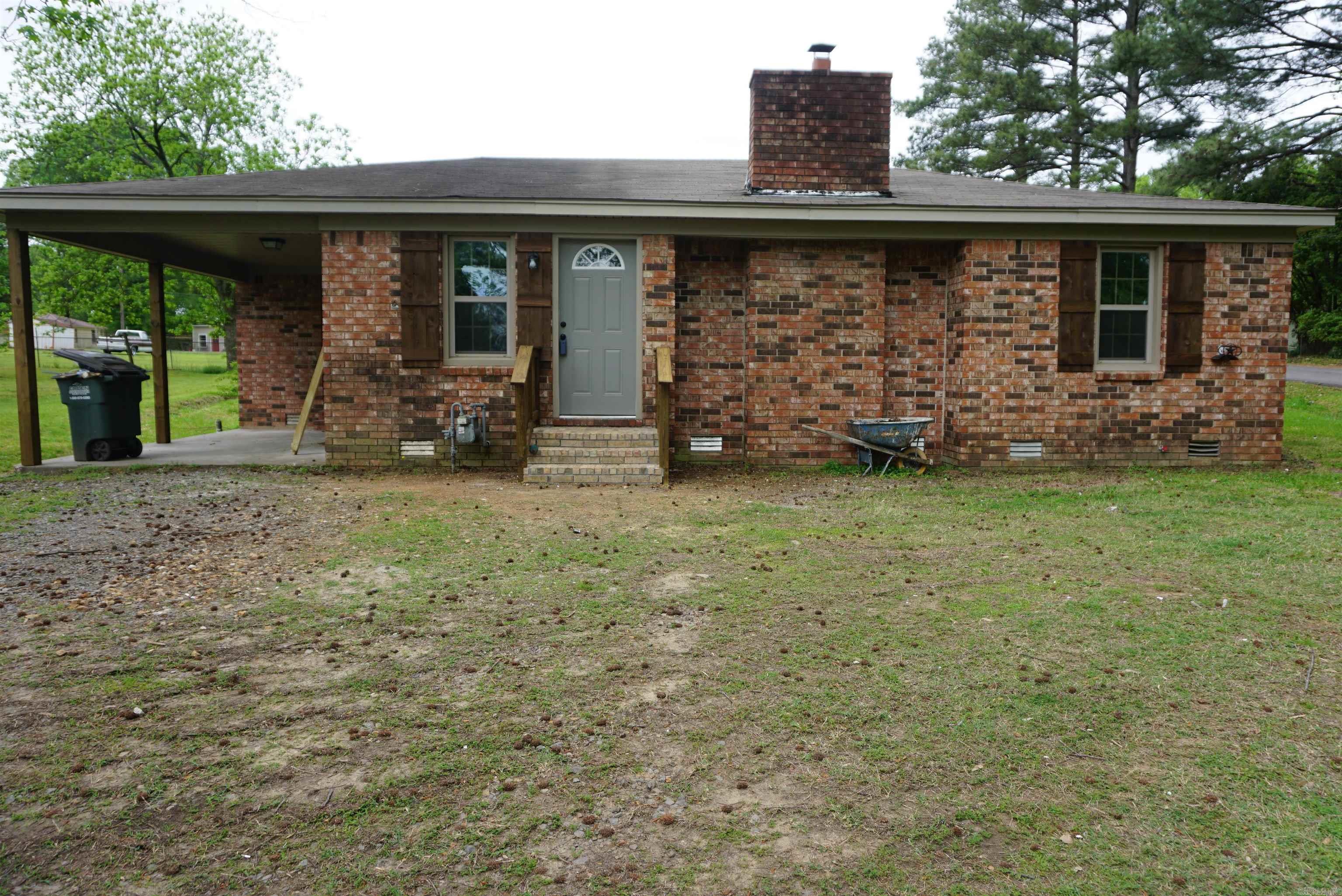 Very nice remodel in Bald Knob. Very open floor plan with a nice kitchen, new countertops, lots of cabinets, a large island with storage and new appliances. Plenty of room for a table and chairs and bench for the island. Open from the kitchen is the living room and it has a pretty brick fireplace with lots of seating around it. There are 3 bedrooms plus the primary bedroom which also has an en suite bathroom with a walk in shower. The laundry room is off the primary bedroom for easy access and wont wake the kids while doing laundry late at night. Has frontage on 2 streets and there is a concrete slab where a previous shop used to be. Really pretty 4 bedroom brick home in a Great price range !