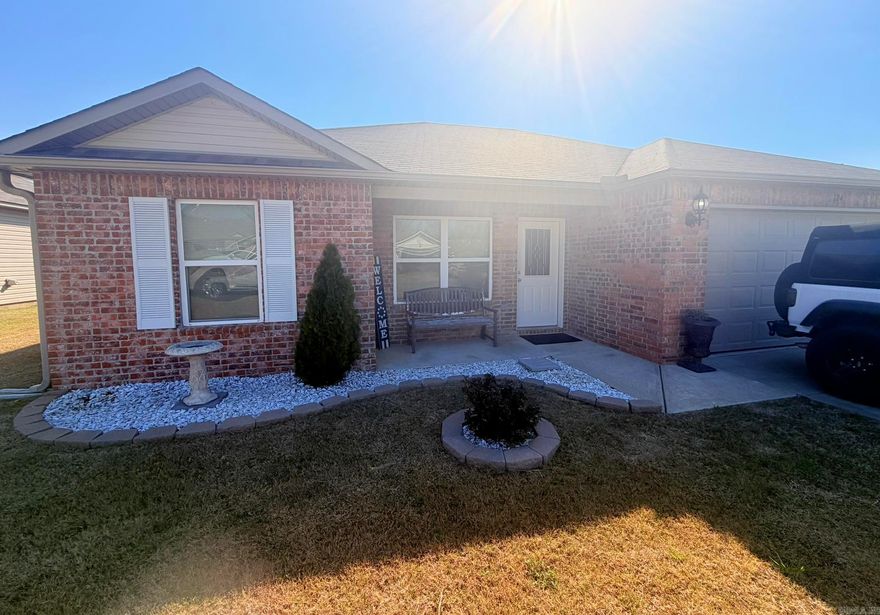 A charming well-maintained 3-bedroom, 2-bath home offers comfort, convenience, and thoughtful updates throughout. Featuring a spacious 380 sq ft two-car garage, this property is perfectly located with easy access to Little Rock, Searcy, and Conway. Recent updates include ceiling fans, a new Whirlpool dishwasher, new kitchen faucet, updated shower heads, and new blinds. Enjoy outdoor living with an extended patio and a beautifully stained, weatherproof, fully fenced backyard perfect for relaxing or entertaining. The home also has extended parking pad, floored attic storage above the garage, and gutters already in place for or added functionality. A move-in ready home in a convenient location! Agents see remarks