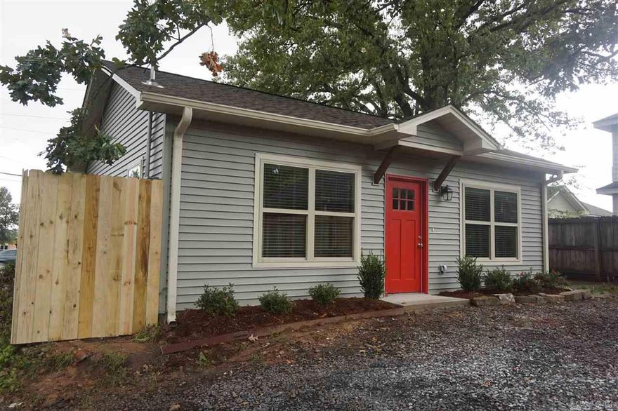 This two-bedroom house is located off an alley between Palm and Beechwood. It has off-street parking and is very private, partially surrounded by privacy fence. Inside it has central heat and air, window coverings, faux hardwoods in the living area and carpet in the bedrooms. There are also washer/dryer connections. The kitchen is furnished with stove, refrigerator, microwave, and dishwasher. The tenant will pay electric only, and be responsible for yard.