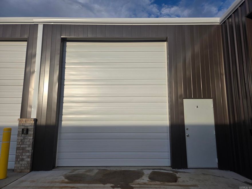 Brand NEW large storage facility just opened in Searcy. Large 50 x 60 insulated shop/storage unit is 3,000 sq ft inside & will hold RV's, boats, etc. or work as a shop or business storage. This unit has a programable keypad to access a 14' door. This unit has plumbing & can have a full bath as well as an office space, extra receptacles & LED lights. There is a concrete drive to access it & concrete floor inside. Owner provides all utilities. See agent remarks.