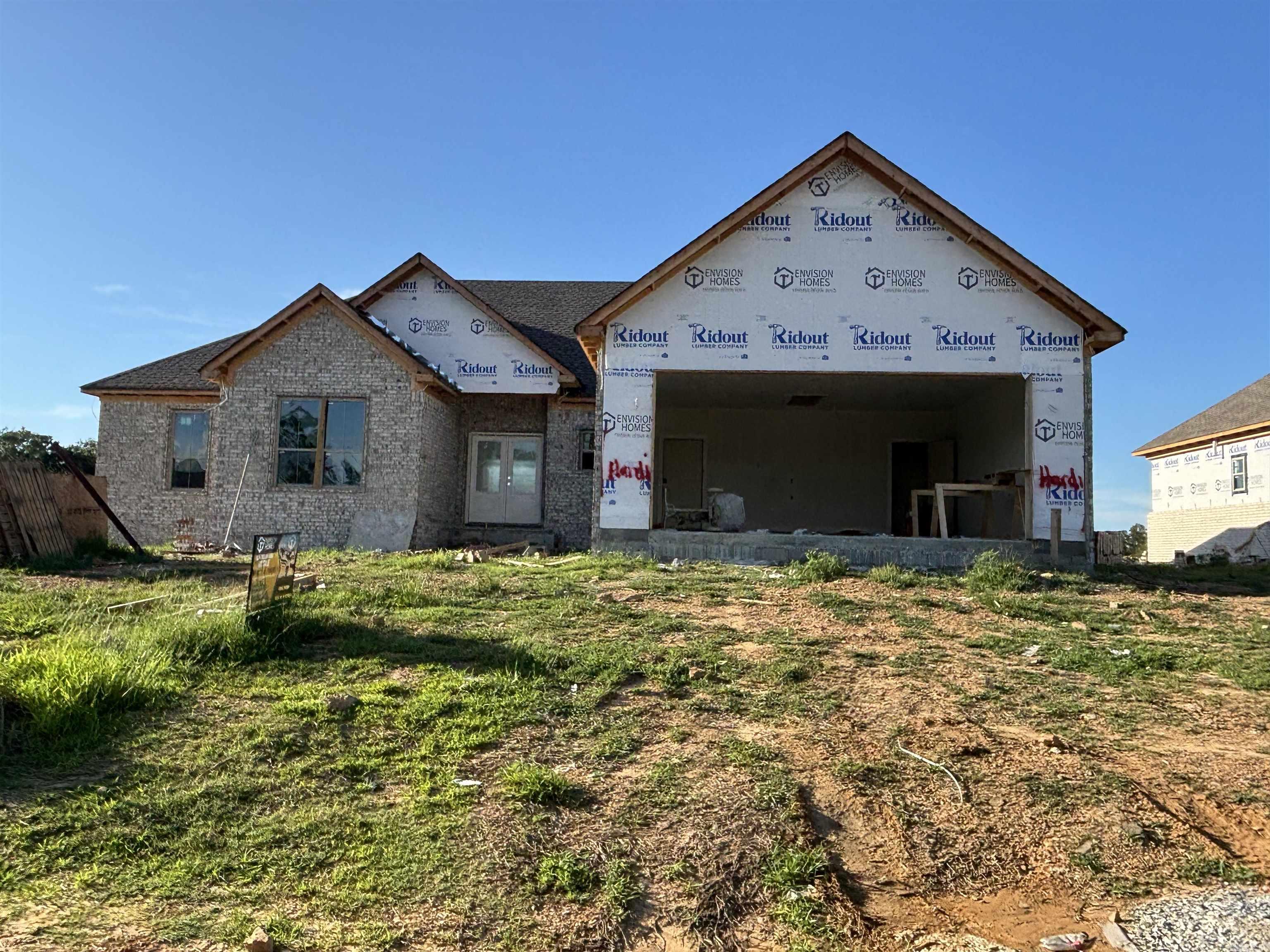 New construction home with 4 beds, 2 bath, approx. 2109 sq ft. There will be a community pond behind this home. This home is going to be a split floor plan home, with an open concept. When you enter the home from the gorgeous front porch you will walk into the living room with the kitchen/dining room and master to the right and guest bedrooms and bathroom to the left. There will be stunning brushed nickel accents throughout the home, with an accent wall in the dining room. Paint colors are going to be Alabaster and Greek Villa. This exterior of the home will be brick and board and batten. Estimated completion date August 2025 **Mood Board and floor plans are uploaded in Documents to show what is going in the home.
