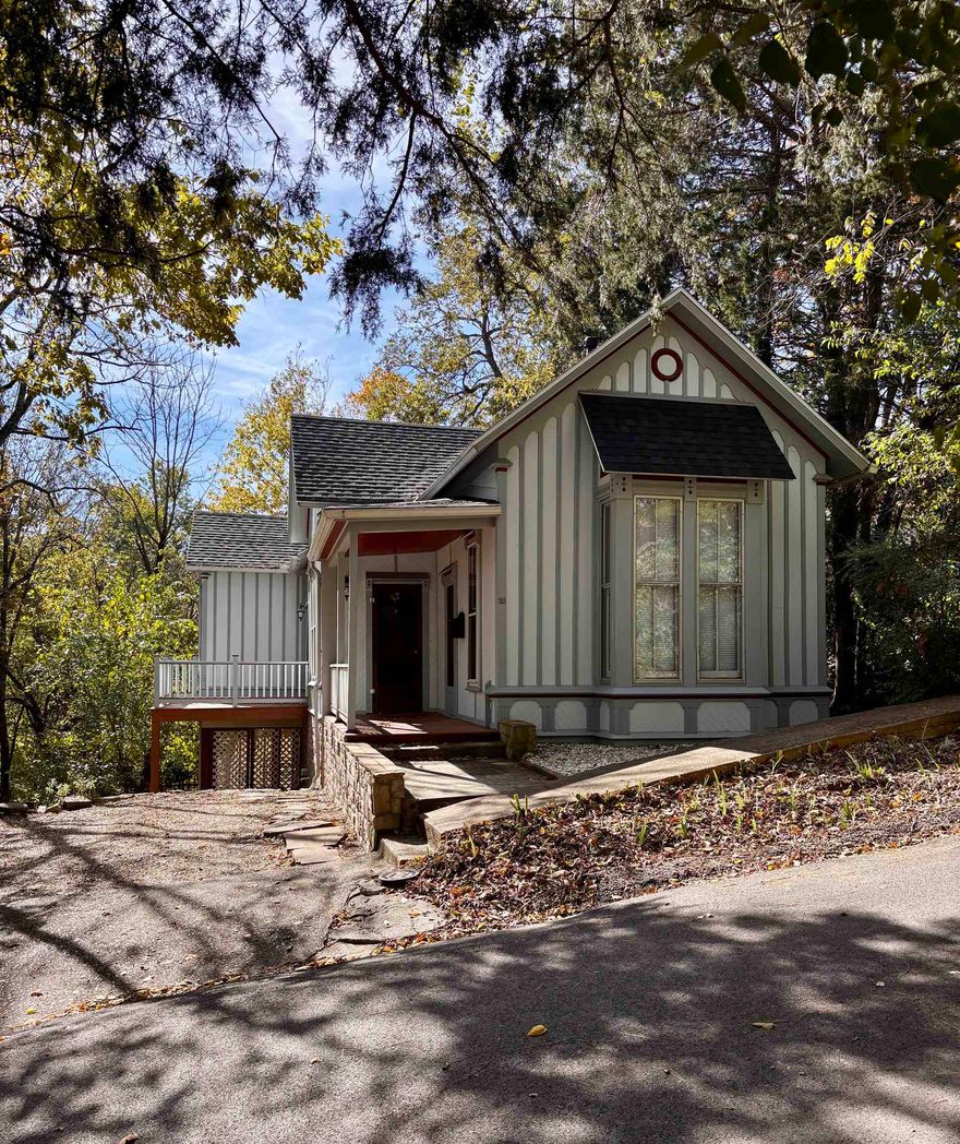 Beautiful Victorian Cottage in the Crescent Park neighborhood has 2 bedrooms and 1 full bath. 12 foot ceilings and wide-plank flooring in this unique home. Living room has built-in bookshelves and a box bay window. Kitchen has custom cherry cabinets, granite countertops and stainless steel appliances. The bathroom features classic black-and-white heated tile floor, custom vanity, a clawfoot tub and a tiled shower. Sliding glass doors open onto the back deck. Large covered storage area under the back of the home. Exterior of home was recently painted and a new architectural shingle roof was installed in January 2025.