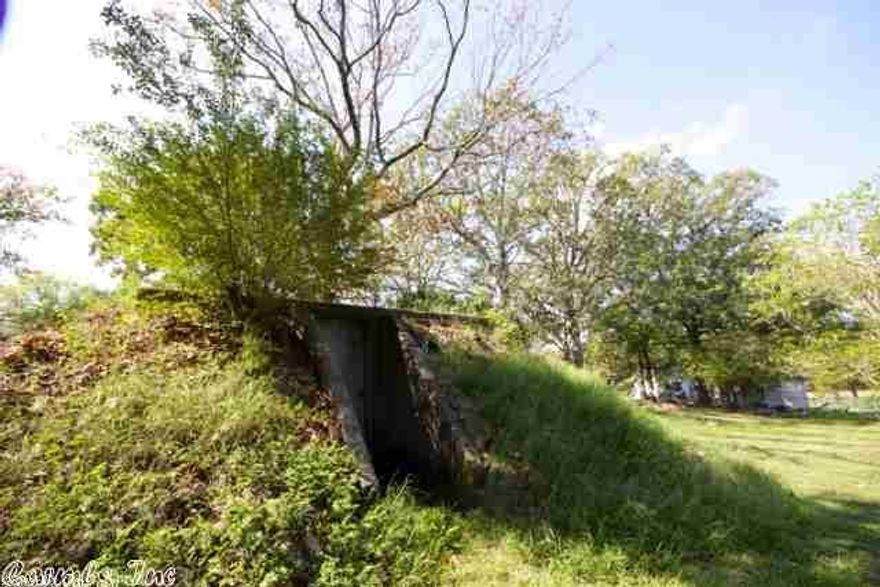 This lot has a storm cellar in place also a shed. Nice lot with some trees and muscadines. It is close to Conway, Mayflower and I-40 utilities available, and its partially fenced.
