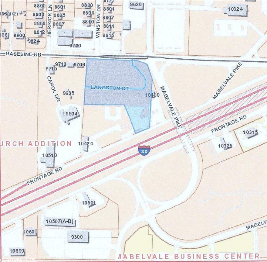 Great location and visibility located at the intersection of Baseline Road and I30. This property is cleared and is zoned C-3.  The traffic count is 83,000 on I30 and 13,000 on Baseline Road.  Near Wal-Mart and Home Depot.  Less than two miles from the Bass Pro Shop and New Outlet Mall.