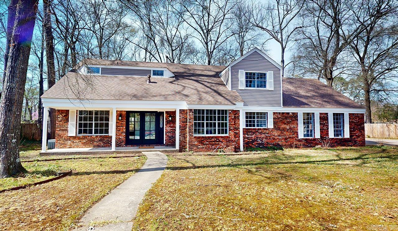 Lovely 4 bed/2.5 bath remodeled home tucked away in a cul de sac in the heart of midtown Conway. As you walk through the double front doors, you are greeted with an adorable yet functional accent wall in the foyer. There is an office or second living room just off of the front door with the other side of the foyer leading to the dining room. As you step down you'll find a spacious living room with beautiful wood beams and a wood burning fireplace leading to the fully remodeled kitchen. Kitchen offers butcher block counters, new stainless steel appliances, and new cabinets with a pantry space. The laundry room is also located off the kitchen as well as the two car side entry garage. This home offers plenty of room upstairs with four bedrooms and two full bathrooms as well as a flex room perfect for an additional office, playroom, etc. Primary bedroom has bathroom and walk in closet. Large fully fenced backyard with mature trees and large storage building. Driveway offers plenty of room for parking multiple vehicles whether you have a large family or just entertain a lot! Don't miss out on this amazing home!