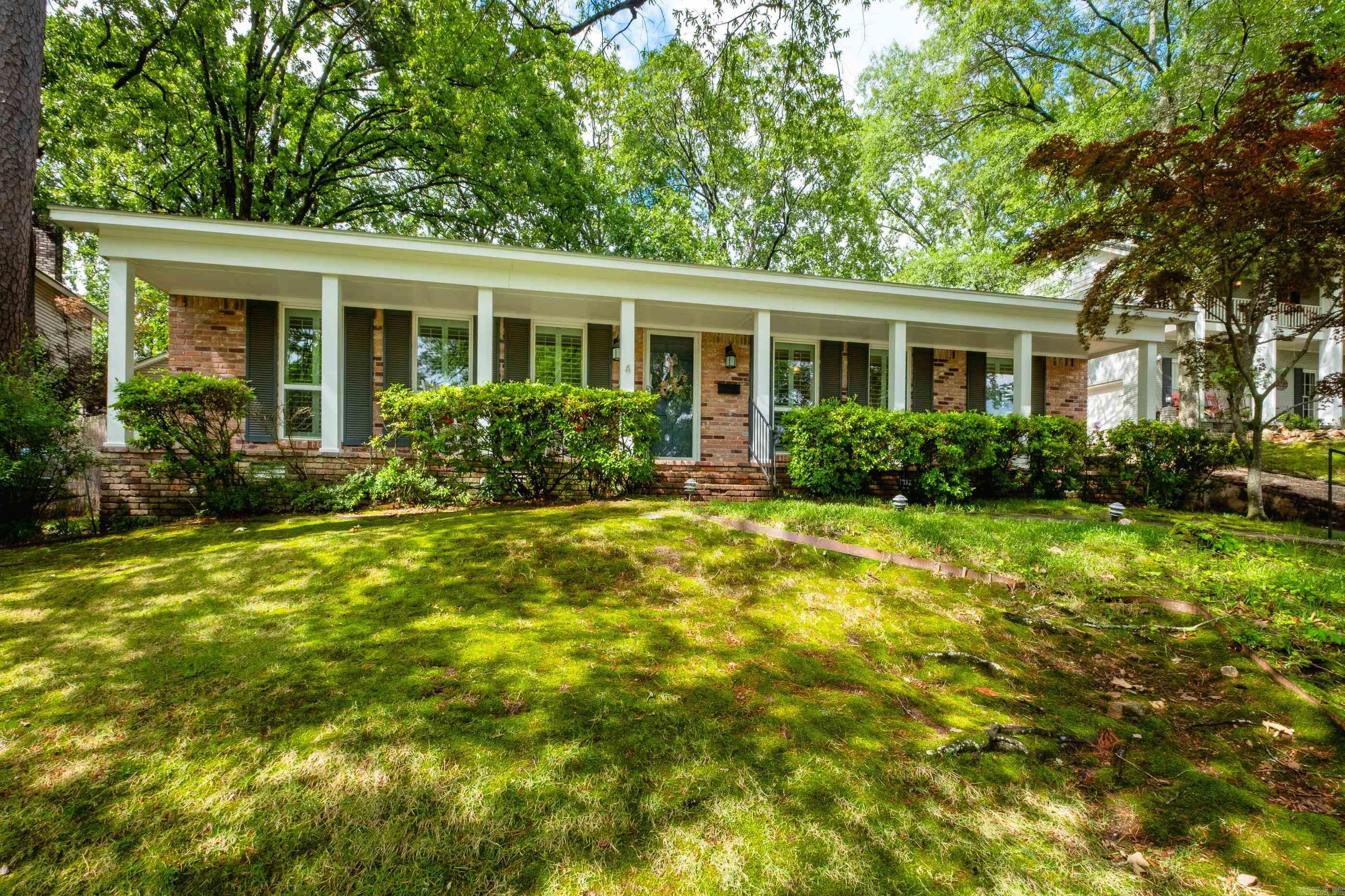 Well-maintained one level brick home on Leawood cul-de-sac with driveway on the side and double carport in rear. 2 outside storage area off the carport plus a nice storage building with electricity and a/c unit. Fenced backyard & spacious covered patio. Metal gate w/remote closes the side driveway Living- dining room plus a den w/brick fireplace w/ gas logs. Kitchen w/ dining area. 3 BR (1 BR has built-in bookshelves & storage on one wall). Double closets in 2 bedrooms & primary BR has a walk-in closet. 2 baths & walk-in shower in primary BR. Neutral light tile in both baths. No popcorn ceilings, plantation shutters, crown moldings, recessed lighting, all new windows in 2022, roof 2024. Sprinkler system. Pantry in kitchen, stainless wall oven, gas cooktop, dishwasher, stainless refrigerator & counter microwave. Very private quiet location in mid-town. Move-in condition. BACK ON THE MARKET DUE TO BUYERS HESITANCY AND CHANGE OF MIND DUE TO MOVING FROM OUT OF STATE. Leawood pool is available if buyers wish to pay fee and join. No mandatory fee. See Agent remarks: