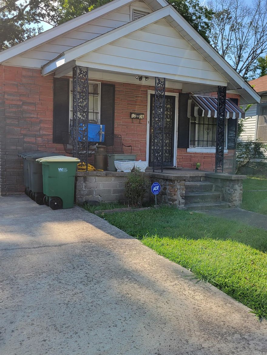 Investors check out this house! This is an older home, but has good bones. It has 3 bedrooms and 1.5 baths a with formal room, dining room, and den. The ac unit is an all-in-one system and has been recently serviced. The window units will convey with property. The kitchen has custom made cabinets and the stove is like new. It comes with a dishwasher and the refrigerator will also convey. For extra security,  it has an alarm system and security doors and windows. The backyard is fenced and  lighted with a night-watcher, along with a storage building, and alley access. the property is sold "as is - where is."