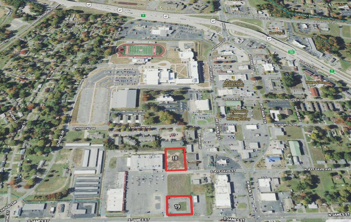 REAL ESTATE AUCTION - SEPT 27TH, 10AM - WYNDHAM RIVERFRONT HOTEL, 2 RIVERFRONT PL., NLR, AR - 33 properties total that are divided up north of the Arkansas River located in Morgan, North Little Rock and Jacksonville and south of the Arkansas River located in Southwest Little Rock and Mabelvale. Industrial, Commercial, Residential Single and Multifamily Lots selling Lot #18 - Parcel#: 23N0130000400 • Subdivision and Location: None, Located at the end of Jeferson Davis St. and North of Edwards Cash Saver Jacksonville, AR 72076 • Size: 1.0 acres • Zoning: C2 • Estimated taxes: $1,076.83 • Description: Large flat lot, Appears to be approximately 245’ x 180’ and part of the Jackson Square Shopping Center in Jacksonville, AR 72076 See also MLS: 24029438, 24029440, 24029440, 24029442, 24029443, 24029444, 24029445, 24029446, 24029447, 24029449, 24029451, 24029605, 24029609 , 24029620, 24029626, 24029630 Call agent for auction terms