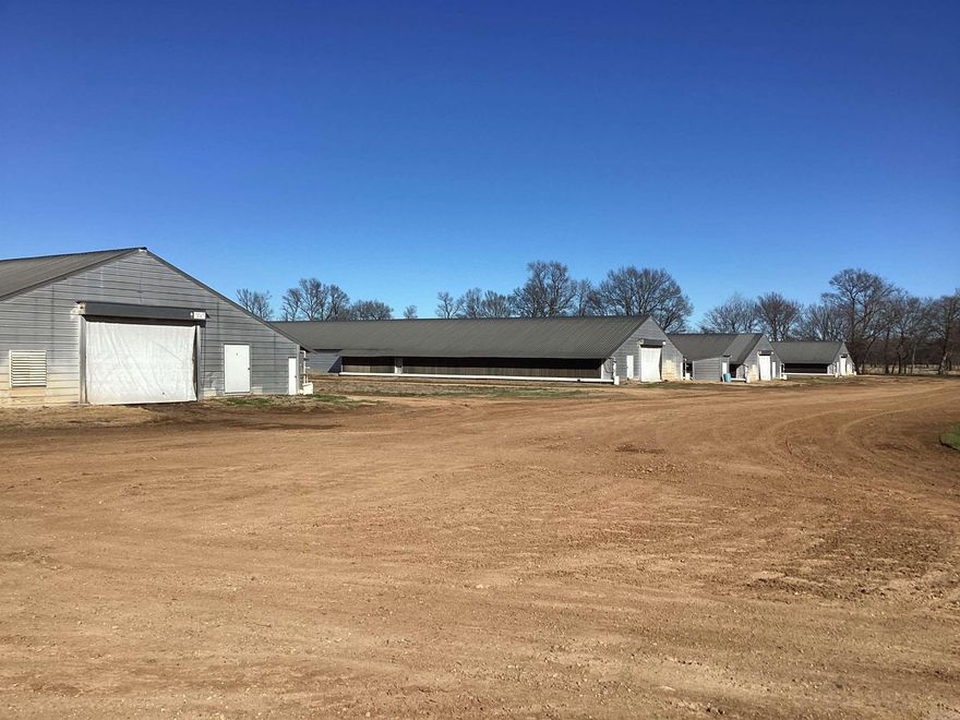 6 House Broiler Farm ready for next owner to step in and start making money.  4 houses built in 2006 and 2 in 2004.  Sits on 34 plus acres including several barns, hay field and established home site for a mobile home to be moved in or home built on site.  Has several barns for storage.  Price includes John Deere Tractor, Litter prep equipment and other items associated with the poultry farm.  Seller has agreed to take care of all updates prior to closing.  Current contract is with Tyson Broken Bow.  BY APPOINTMENT ONLY!  BUYERS MUST PROVIDE PRE APPROVAL LETTER BEFORE VIEWING FARM!