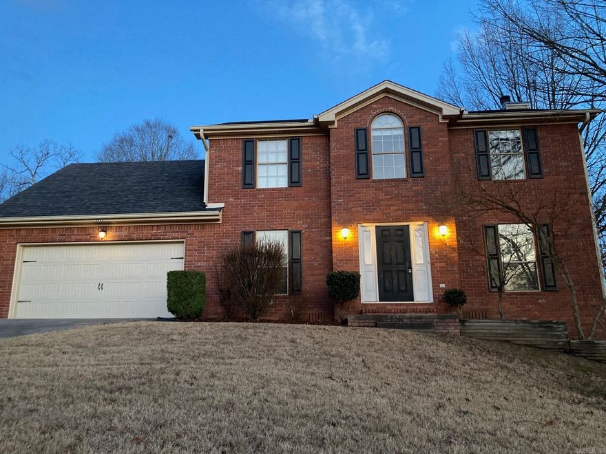 Wonderful Wagon Wheel! One of the largest homes in Cherry Creek, this stately brick home awaits you and your family. It is close to all west Little Rock has to offer, but is tucked back in a lovely, private, established, and quiet neighborhood. This 4 bed 2.5 bath home is a true two-story and has already been largely updated with granite countertops, stainless steel appliances, gorgeous wood floors, and more. The oversized master suite boasts double sinks, double closets, separate shower and whirlpool tub. Other features include gas log fireplace, updated light fixtures, separate dining room, two car garage, fenced back yard with deck, and more all on an over-sized corner lot. Ready to move in. Zoned for new West Little Rock High School. Fourth bedroom can be bonus/game room and measures larger than the County (and listing) give it credit for. Seller happy to pay for home warranty. See the 3D tour of this Cherry Creek two-story! Priced below recent comparable houses on this great street so you move in with equity. Microwave and cool macrame hanging chair convey. **AGENTS: See ALL Remarks including Showing to show anytime.**