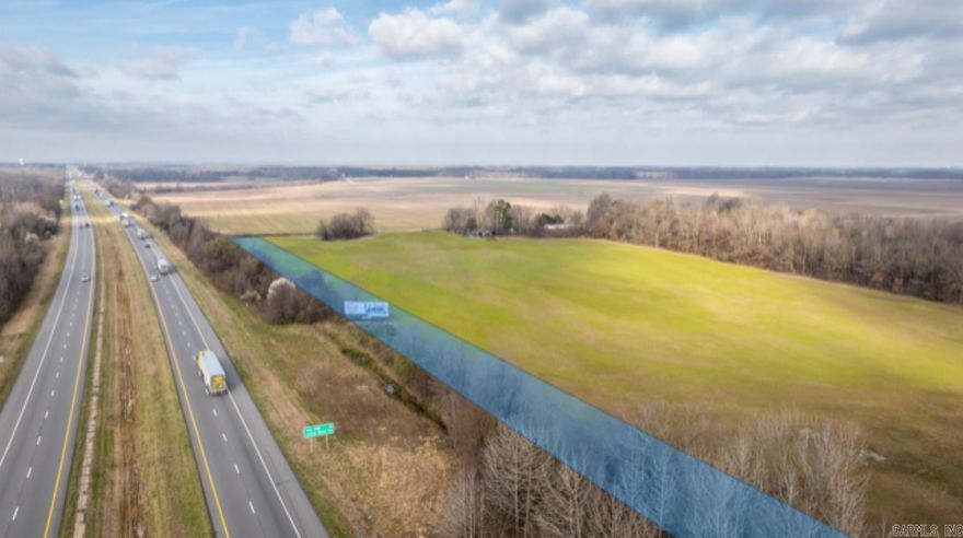 Passive Income Opportunity. This 2.28 acre property has 1,325 feet of Interstate 40 frontage with an annual payment of $1,140 from a billboard with potential for more to be added.  The property is located at the Lonoke / Pulaski county boundary and has a traffic count of 35,000 vehicles per day according to ARDOT traffic counts.  The property has access along Wayne Rd, Scott.