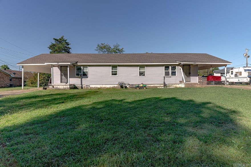 Investor Special – Duplex Investment Opportunity! Welcome to 605 & 607 Alfred Watkins St in Jonesboro, a duplex featuring two 2-bedroom, 1-bath units. Both units are tenant-occupied, making this a great addition to any income-producing portfolio. Tenants pay all utilities except water, which averages $30–$50 per month, keeping the property low-maintenance and easy to manage. Each unit offers a functional layout and durable finishes, providing steady rental income in a desirable area with consistent tenant demand. Conveniently located near schools, shopping, and major highways, this duplex is ideal for investors seeking reliable returns and long-term stability. This property is part of a large investment portfolio between West Memphis and Jonesboro, AR. The seller prefers to sell the portfolio in full but may consider smaller packages after a few weeks if no full-package offers are received. Contact agent for rent rolls, lease details, and full package information.