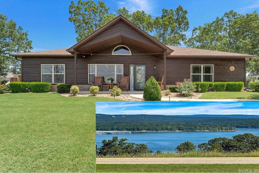 Enjoy stunning, year-round lake views from this beautifully maintained 3 bed, 2 bath home in the highly desirable Lakeside Terrace subdivision. Situated on two lots with protected deed restrictions to preserve your view, this 1,850 sq ft open-concept home features soaring wood vaulted ceilings, 9-ft ceilings throughout, and a spacious primary suite with walk-in closet and large bath. Granite countertops, custom 2" wood blinds, and fresh exterior stain add style and charm. Professionally landscaped & maintained lawn, 12x12 Graceland storage building, and numerous updates including roof and LVP flooring (2020), Trane 2-stage HVAC (2015), stainless appliances, new washer, garage opener, and hot water heater (all 2025). A rare find with a view that lasts! Just minutes from Cranfield Marina and public boat launch. Buyer to verify all measurements and square footage.