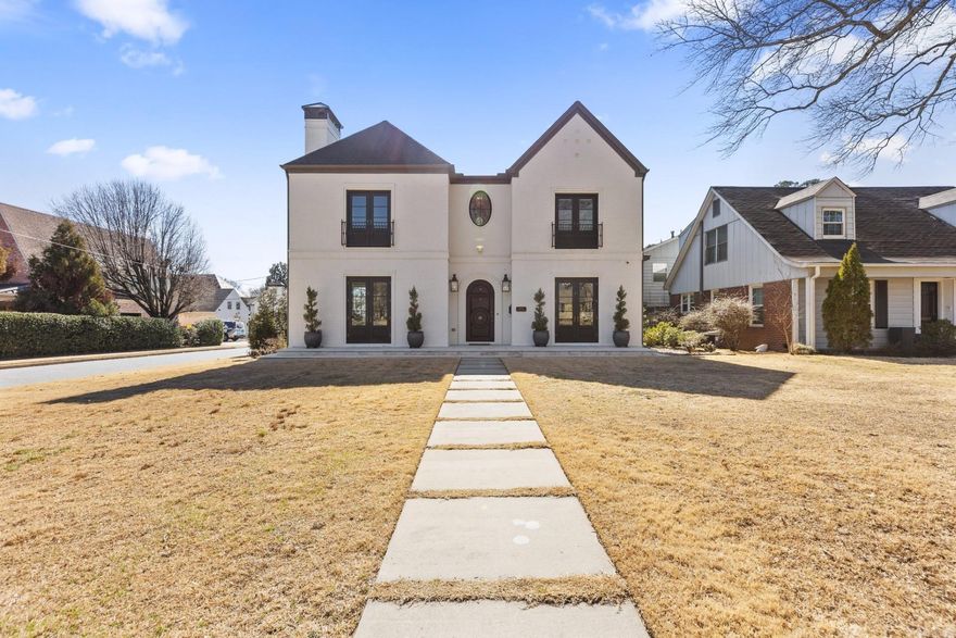 Beautiful designer-owned Heights home with 5 bedrooms and extraordinary floor plan! Handsome entry with Formal Living with 11' ceilings, 12” crown molding, and custom fireplace. Study with built-ins. Formal Dining Room with lacquered ceiling and Butlers Pantry with concealed walk-in pantry. Chef's Kitchen with 10' center island and light- filled breakfast nook with banquette. Kitchen open to FR with Half Bath. French doors open to Sunroom with custom iron windows and door leading to side yard. 2nd office/mud room with built-in desk and lockers. Two car + golf cart garage with built-ins. Fantastic gated side and backyards feature turf and putting green. Upstairs: Large Master Suite with 14ft ceilings, spa-inspired Bath, makeup room with large vanity, Walk-In Closet leads to Laundry Room, luxurious Guest En-suite, 3 add'l BRs, 2 add'l full baths, plus Media Room with ample storage. Site-finished hardwood floors on main level. High-end lighting, custom draperies, and wall coverings throughout. Cabinetry with soft-tap close drawers and doors. Wired security system with exterior cameras. AT&T fiber internet and Generac generator. Beautiful, level, corner lot with landscaping.