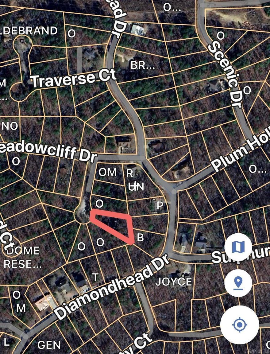 Nice subdivision lot to build your home on.  This lot is located  in Diamondhead, a gated secure community.  This lot is  only a few minutes from Hot Springs and a few miles from Lake Catherine State Park. The community includes a PGA sanctioned 18-hole golf course, lake access for everyone, marina, swimming pool that is Olympic size, children's playground, basketball and tennis courts.  You might even see a Bald Eagle :-) b/c there is so much wildlife in the area. Seller had a home on this lot and it burned. NO SIGN ON LOT. Agents see remarks
