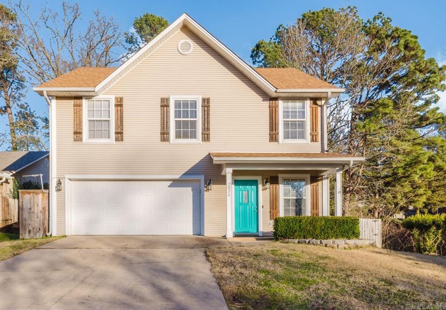 Tucked away in the Sharon Oaks Subdivision, this cute and well-maintained home has 3 bedrooms, 2.5 baths and seller has added a lot of personal touches that will be desirable to buyers. Laundry area has been updated to include a sink and stackable washer and dryer. Kitchen has stainless steel appliances and refrigerator conveys. An accent wall welcomes you in the primary bedroom and the two guest rooms have a jack and jill bath between. Updated stairs from the living/dining area draw you to the sleeping areas on the second level. A pergola has been added as well as a privacy wall to offer a peaceful setting to enjoy the spacious back yard. Custom shelving in primary closet includes cedar walls.  Roof replaced in 2022. This lovely place is ready to call home! Call your agent or me to set up a private showing!