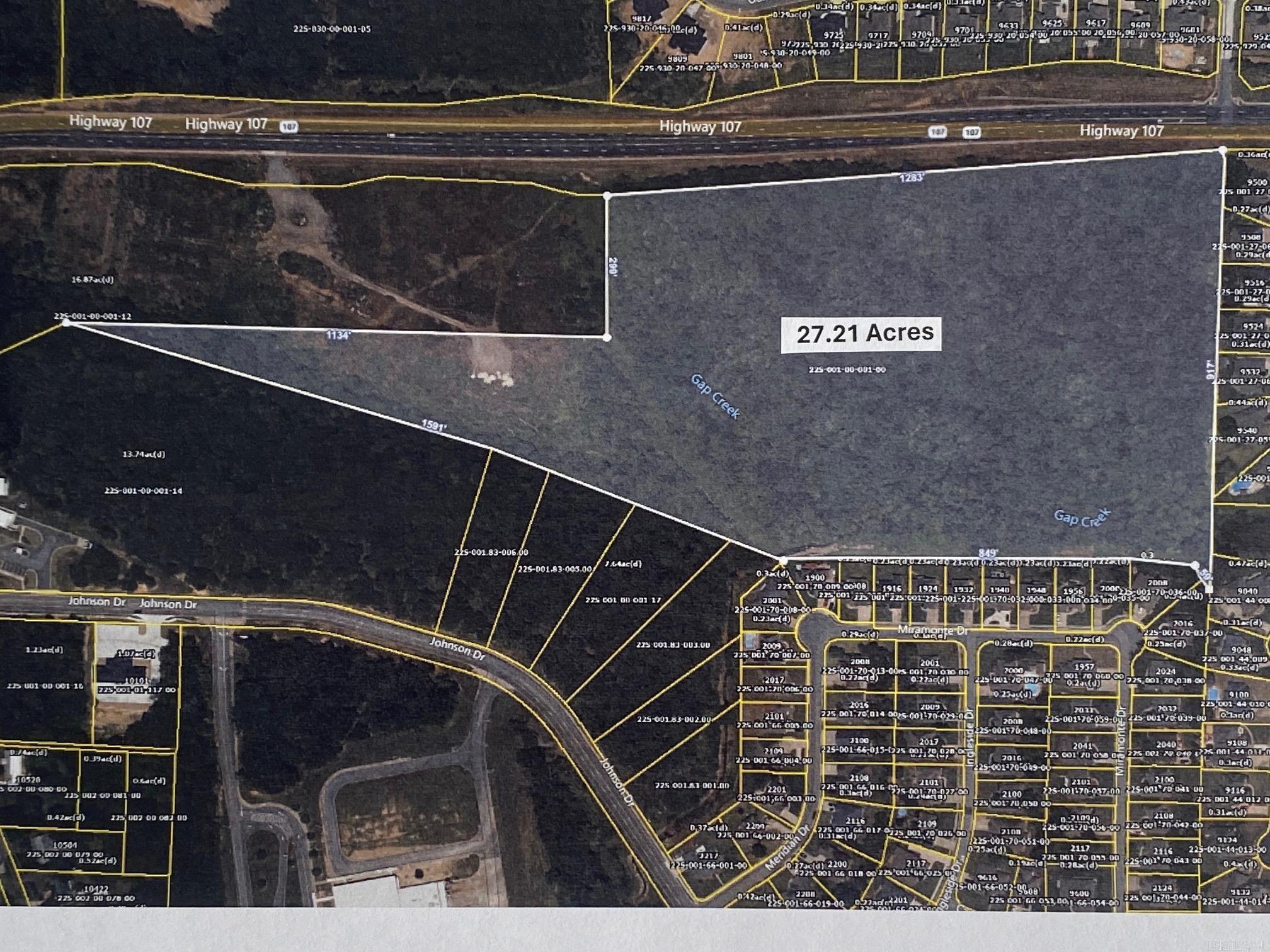 Excellent Commercial Location, approximately 1,283 feet frontage on Hwy 107