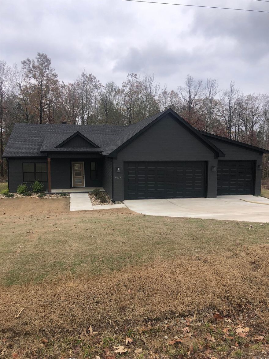 New Construction - 3 bedroom, 2 bath with office.  All one level, 3 car garage.  House sits on over an acre.  Open floor plan, covered porches and more!